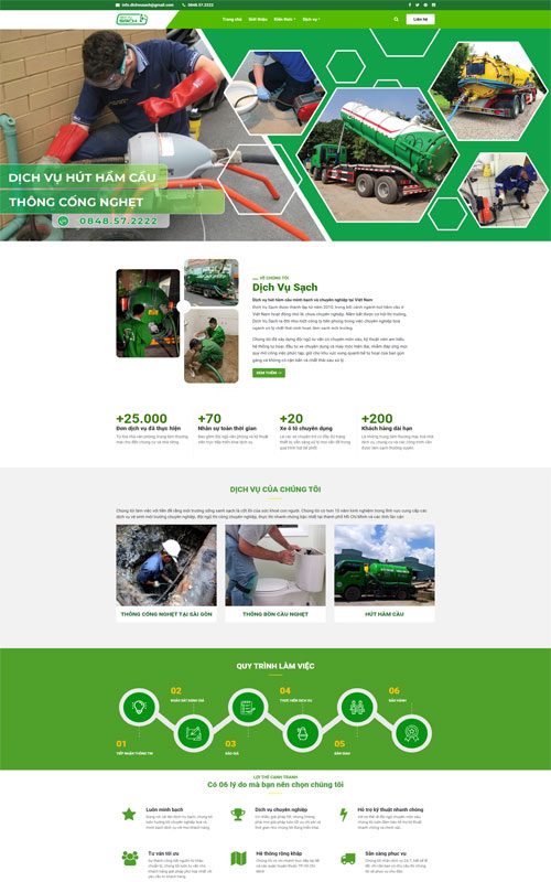 Website hút hầm cầu, hút bể phốt thu hút